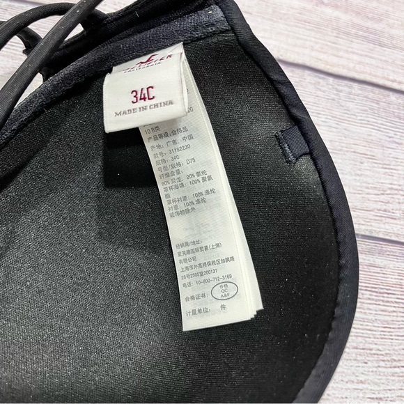 HOLLISTER Black Bikini Top Size 34C - Picture 3 of 4